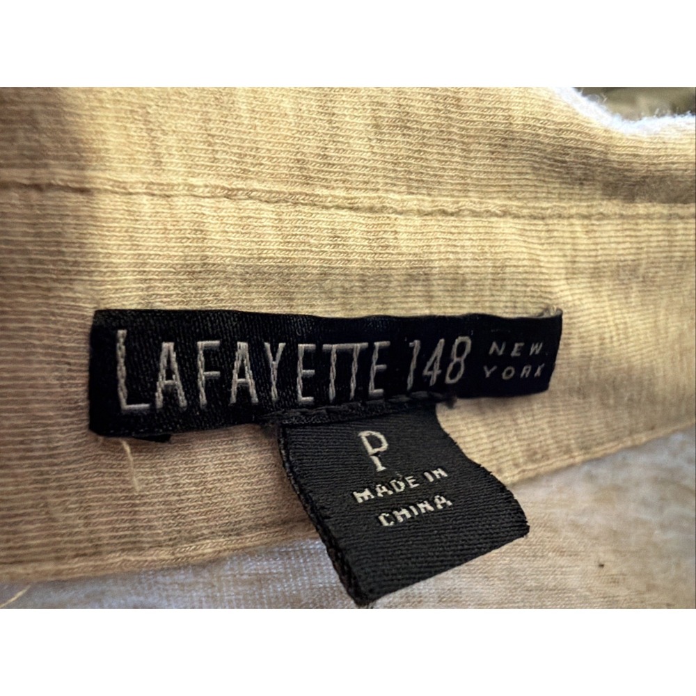 Lafayette 148 Beige Lightweight Camp-Style Shirt Button Down Size P Dry Cleaned - Picture 6 of 6